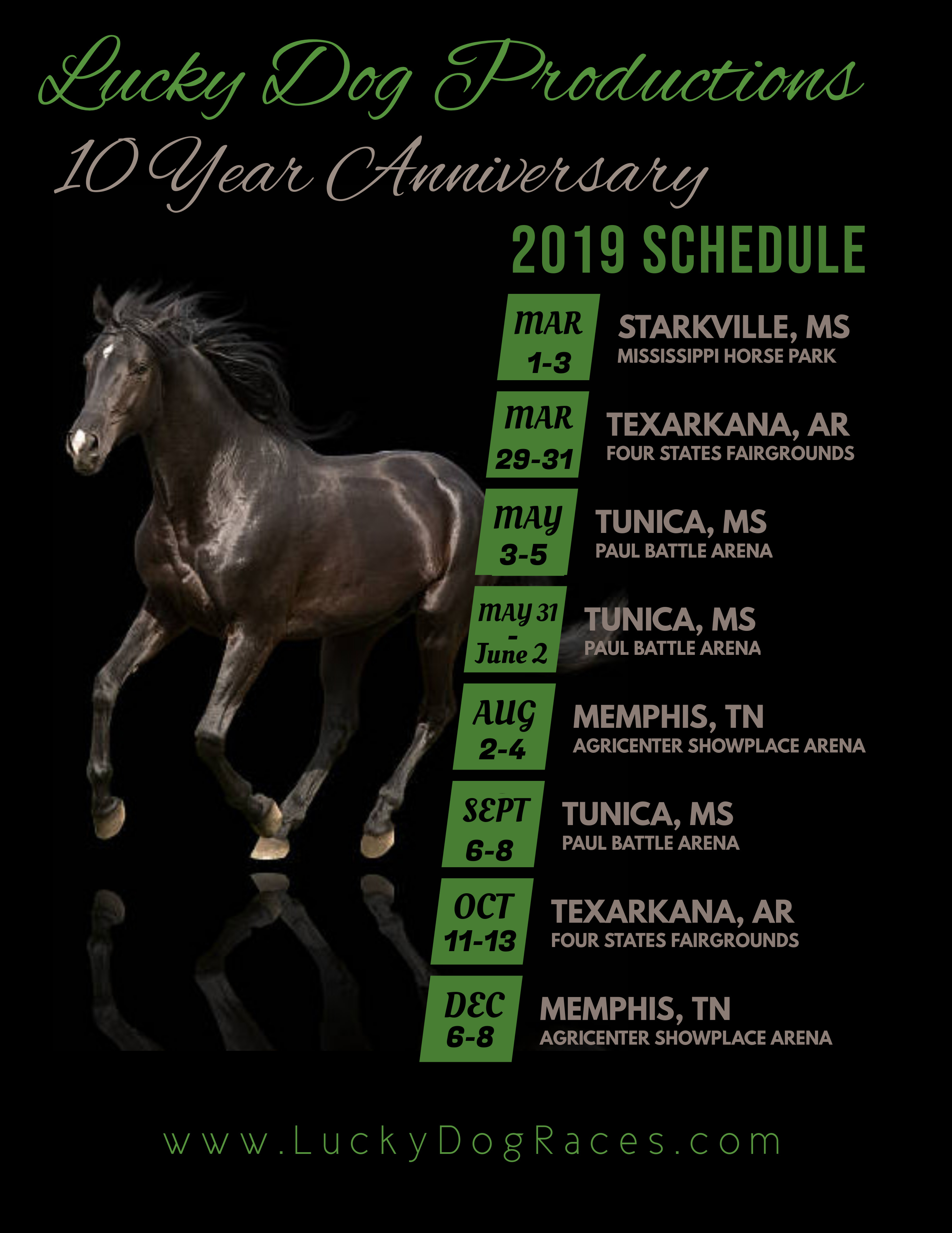 2019 Schedule – Lucky Dog Productions 2019 Schedule – Lucky Dog Productions